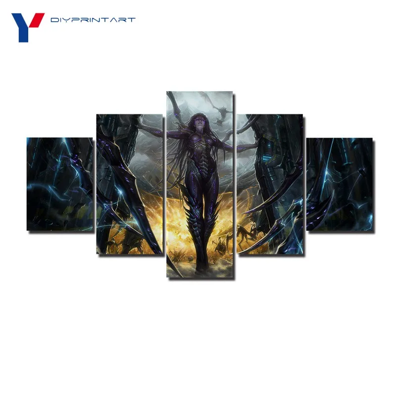 Игровой постер StarCraft 2 Heart of The Swarm 5 панелей художественная живопись украшение для