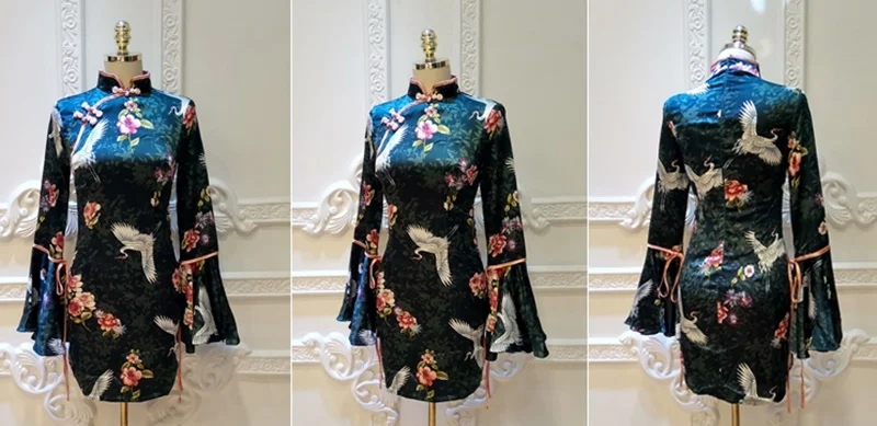 Китайское стильное платье Cheongsam Qipao Шанхай Тан японское кимоно свободное Ретро Винтаж Ао Дай Вьетнам платье TA1471