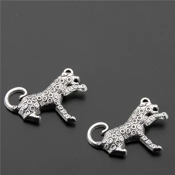

10PCS Silver Color Panther Leopard Charms Pendant Making Diy Handmade Tibetan Jewelry A2678