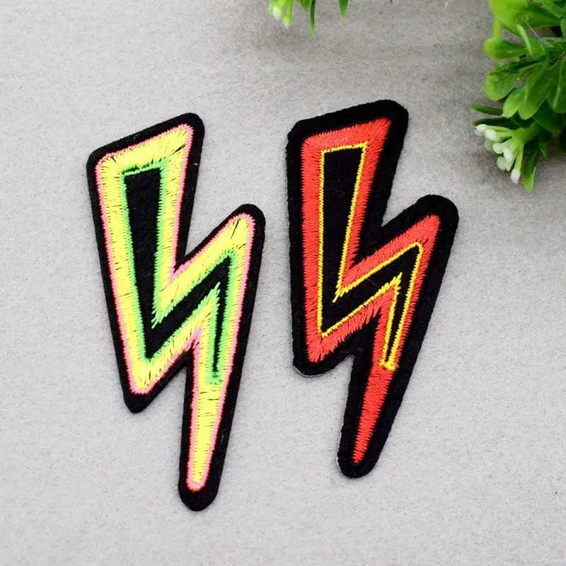 New lightning badge patch embroidery iron on patches applique diy hats