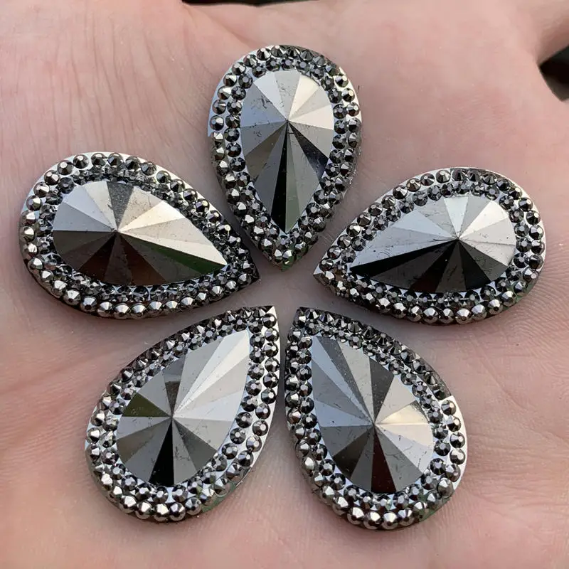 

6pcs/lot 20*30mm AB Resin Flatback Rhinestones Waterdrop Stones Sewing Crystals DIY Handcraft -Z042