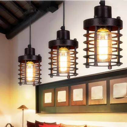 American country design black iron art chandeliers European-style simple E27 LED lamp for Restaurant&Bar&corridor&Porch CYDD001