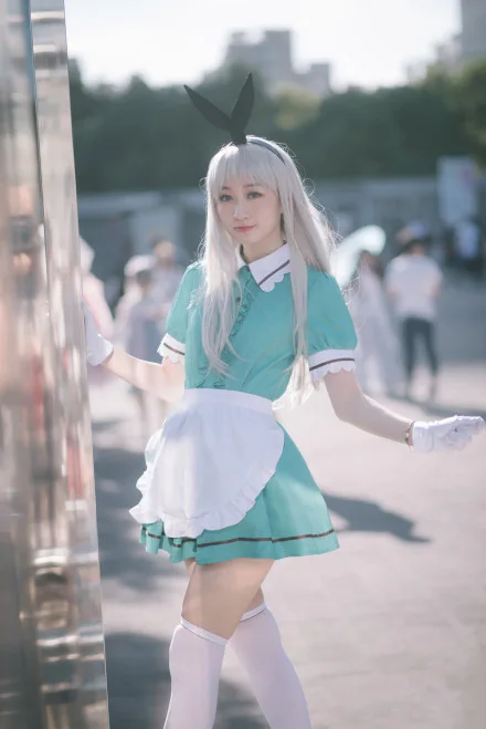 Аниме смесь S Kanzaki Hideri длинный парик серебристо серый косплей + шапочка для