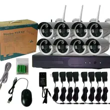 2MP 8ch Беспроводной NVR kit с 1080 P WIFI IP камеры P2P дистанционное управление свободные DDNS системы безопасности