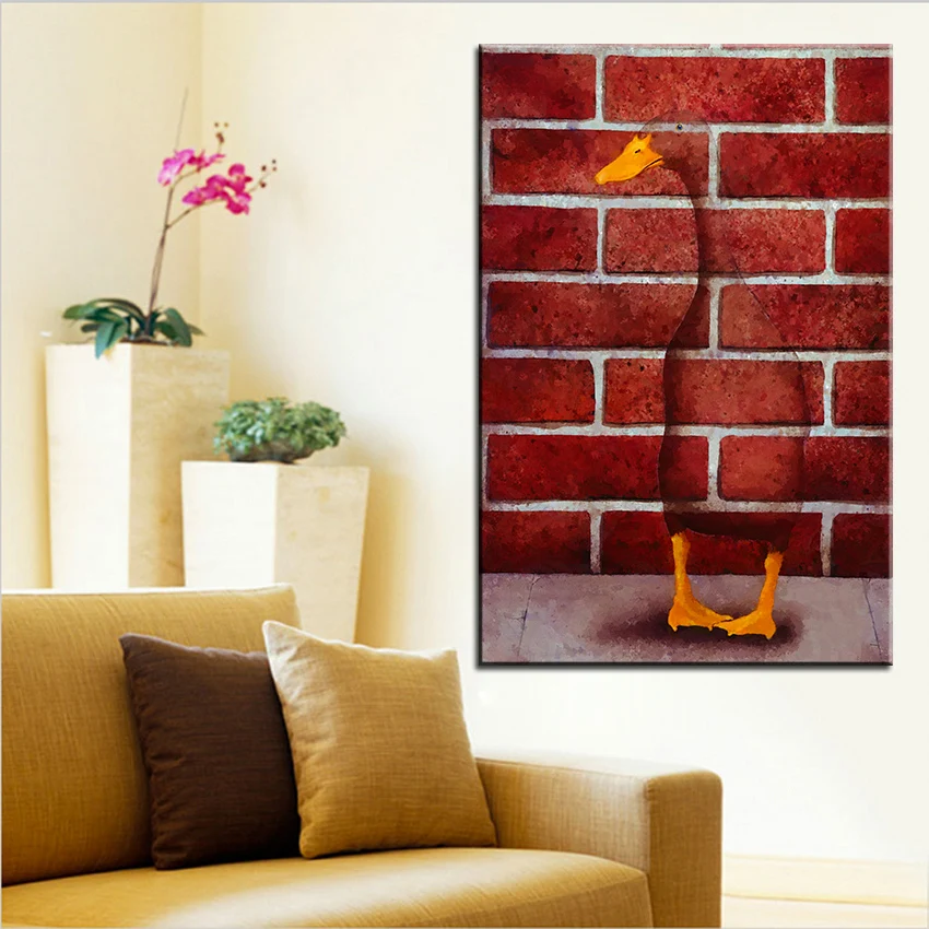 

Large size Printing Oil Painting another brick Wall painting Steampunk Wall Art Picture For Living Room painting No Frame