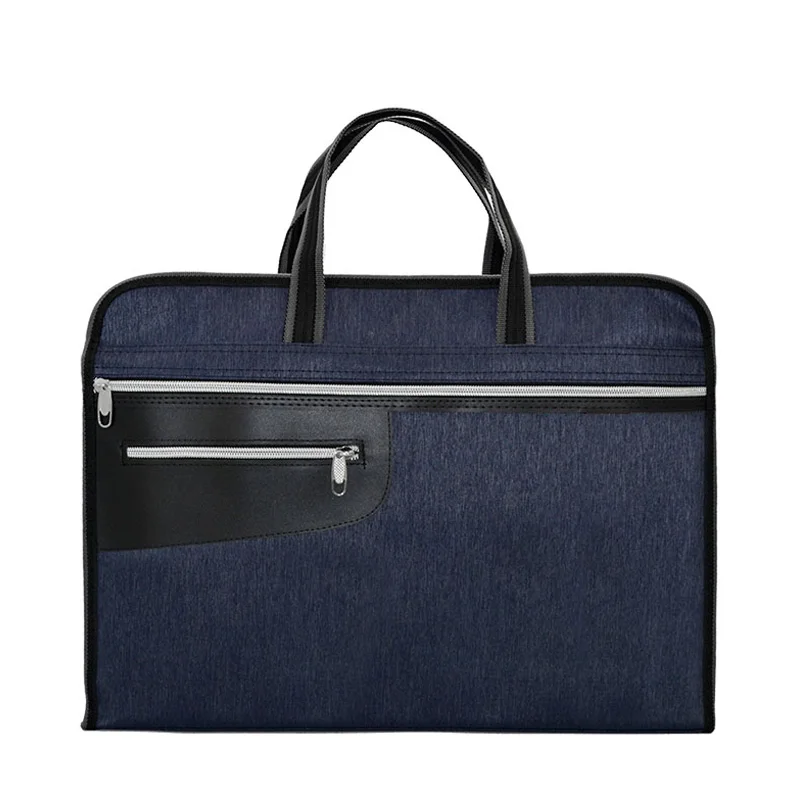 Double Layer High Capacity Portable File Bag A4 Tote File Folder Filing