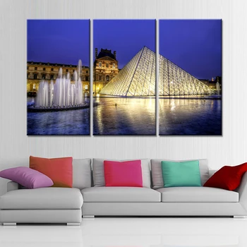 

Drop Shipping 3 Panels Paintings for Living Room Wall Art Pictures Night Landscape Home Cuadros Decoration Quadros No Frame