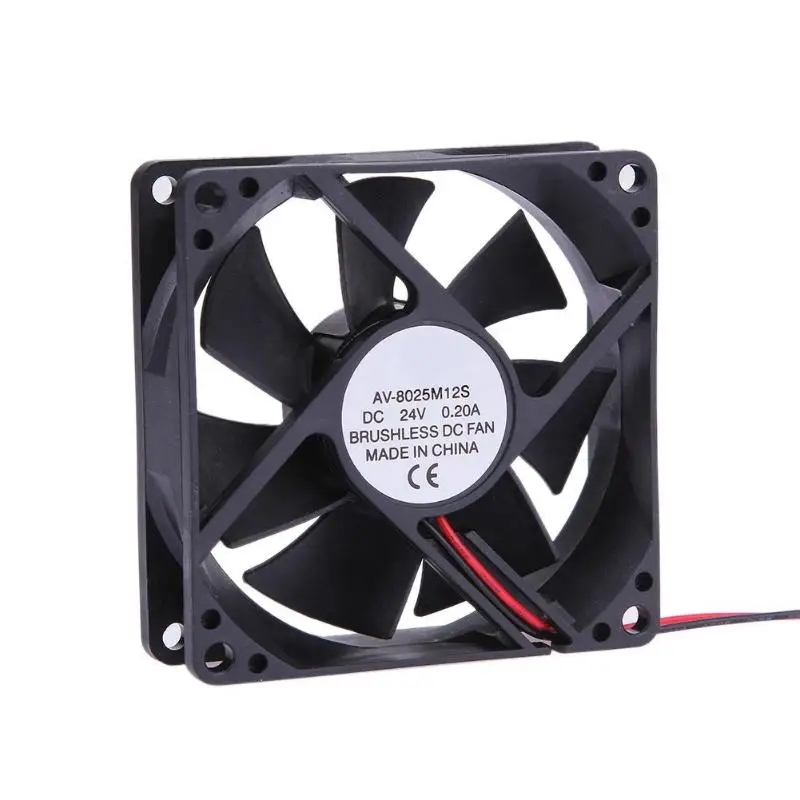 8025 S 24 V бесщеточный DC 7 Blade 2 провода Вентилятор охлаждения 80x80x25 мм