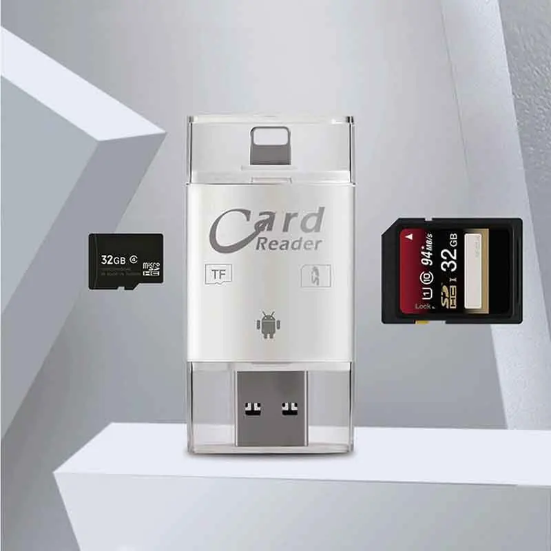 3 In 1 SD TF Card Reader iOS Micro USB 2 0 Android Multi system Compatible 5