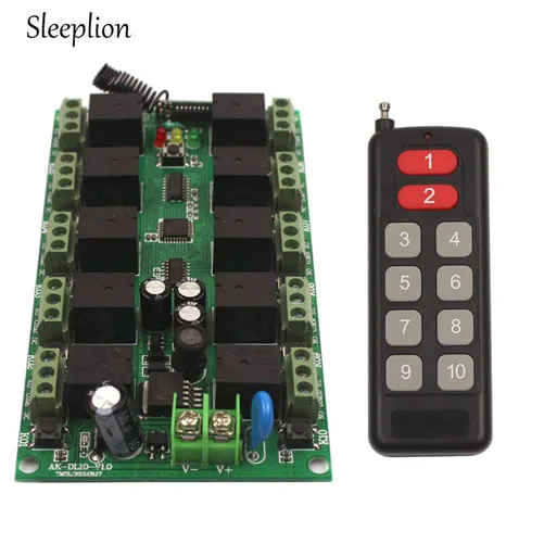 Sleeplion 12 V 10 каналов 10CH RF беспроводной пульт дистанционного управления модуль передатчика+ приемник индивидуальный код обучения 315/433 - Цвет: 1X Control 315MHz