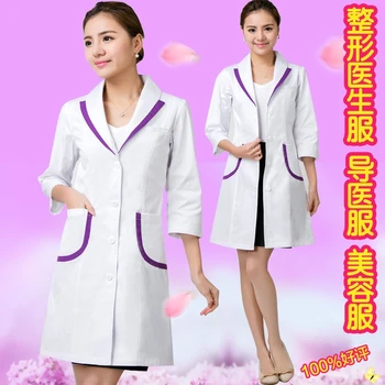 

2019 Autumn elegant beauty salon clothes doctor long sleeve anti-wrinkle and durable overall nurse clothing for medical use
