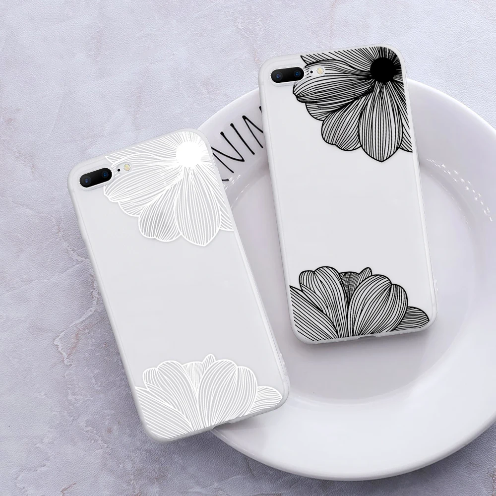 

Matte White Flower Case For Samsung Galaxy J4 J6 Plus 2018 J3 J5 J6 J7 Prime 2015 2016 2017 S6 S7 Edge S8 S9 Plus Note 8 9 Cover