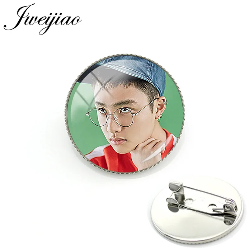 JWEIJIAO модная Kpop брошь EXO булавки значок бижутерия со стеклянными кабошонами для