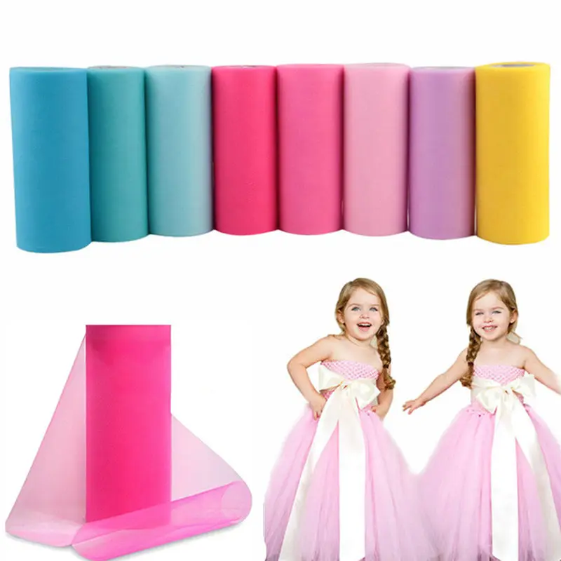

Tulle Fabric Rolls for Handmade 15cm 25Yards 5cm Tutu Skirt Birthday Wedding Decorations DIY Gifts Christmas Favors Supplies