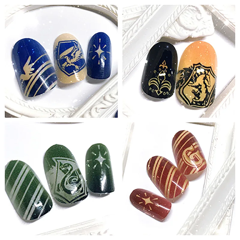 

Harri Potter College Wind PVC Printing Nail Art Gryffindor Slytherin Hufflepach Peripheral Pain