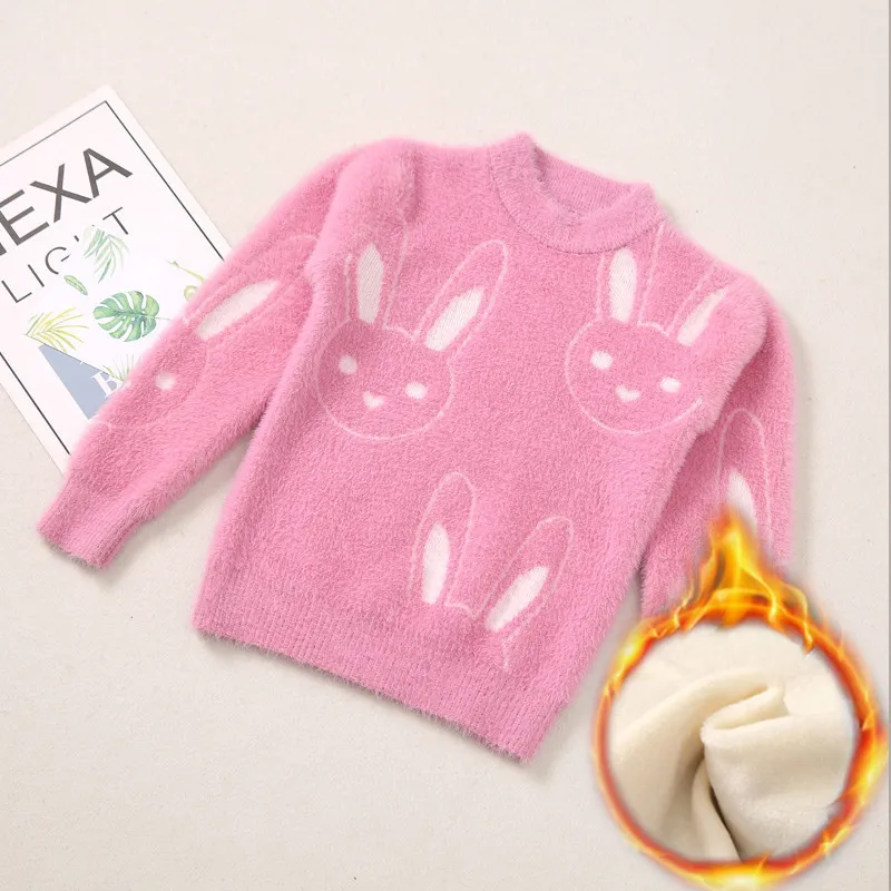

Baby Girl Sweater Waterproof Mink Wool Sweater for Children Autumn and Winter Dress for Girls and Wool for Rabbits