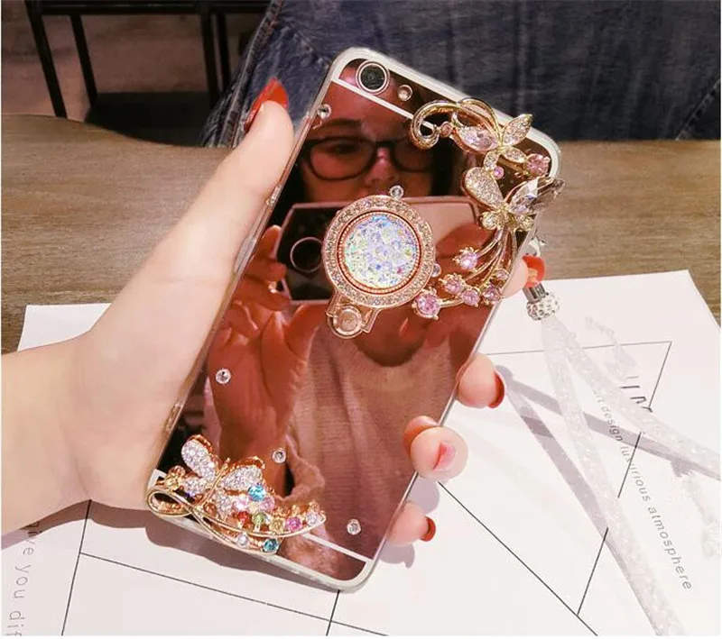 Для Samsung S6 S7 S8 S9 S10 PLUS Lite Note 5 8 9 10 чехол со стразами зеркальная сумка для телефона