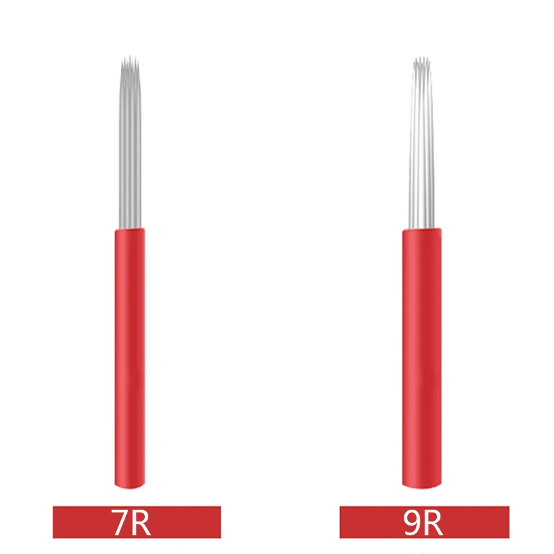 50 шт./лот 3/4/5/7/9/17/19/21R иглы татуировки ручка Перманентный макияж Высокое качество торговля мануального татуажа бровей, лезвие ручной туман ручка иглы татуировки аксессуар