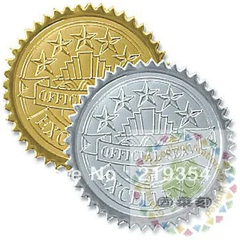 Gold/Silver/Red Embossed Foil Seals/Embossed Stickers | Канцтовары для офиса и дома