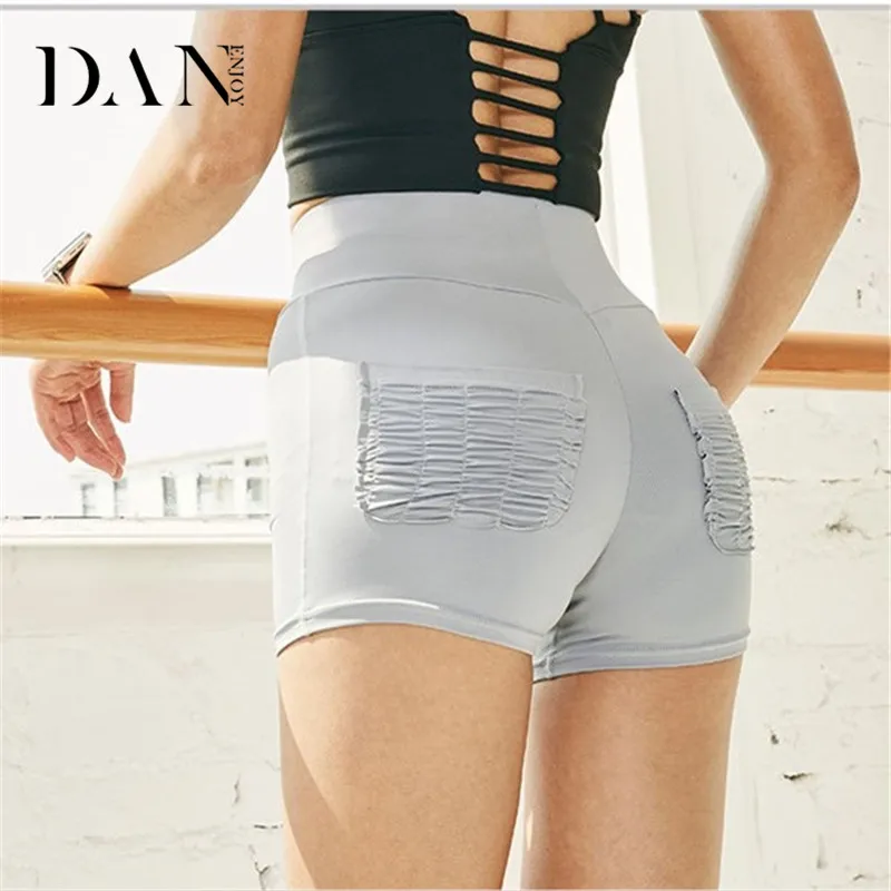 ① DANENJOY Фитнес Шорты Женские Талия Push Hip Спортивные Колготки Активная Одежда Эластичные Сексуаль ✔