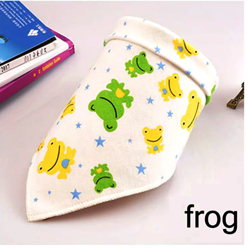 Детские милые детские нагрудники из хлопка для новорожденных; нагрудник для кормления; бандана для кормления; двусторонний шарф для девочек и мальчиков - Цвет: frog