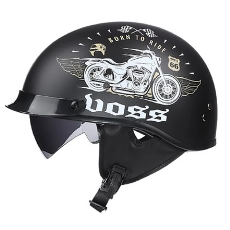 Motorcycle Helmet Half Face Retro Moto 