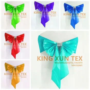 

Nice Looking Lycra Chair Band Chair Sash With Satin Bow Back With Buckle For Banquet Wedding Chair Cover Decoration