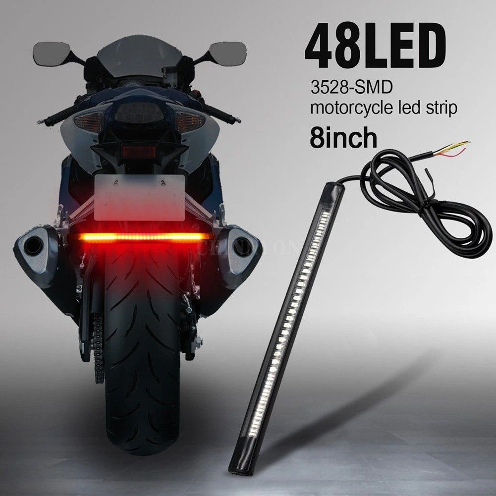 200Pcs/Lot Universal Flexible 18 LED Motorcycle ATV Tail Brake Stop Turn Signal Strip Light | Автомобили и мотоциклы