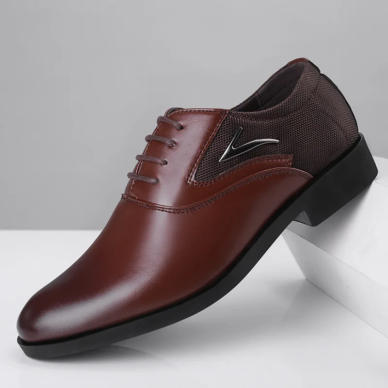 Mens Dress Shoes Men Shoes Fashion Men Business Oxfords Brand Pointed Wedding Shoes Youth Offices Male Formal Shoes