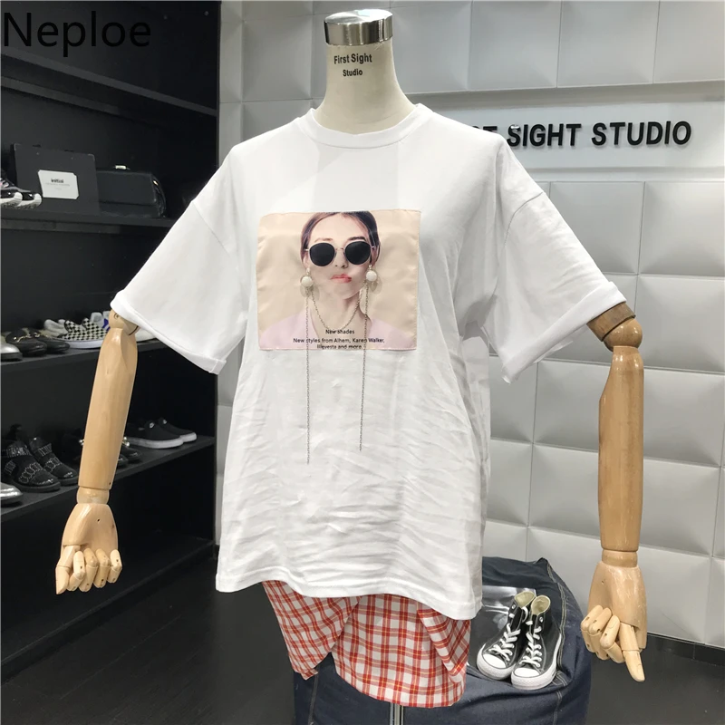 Neploe женские комплекты Лето 2019 рисунок печати o образным вырезом футболки с