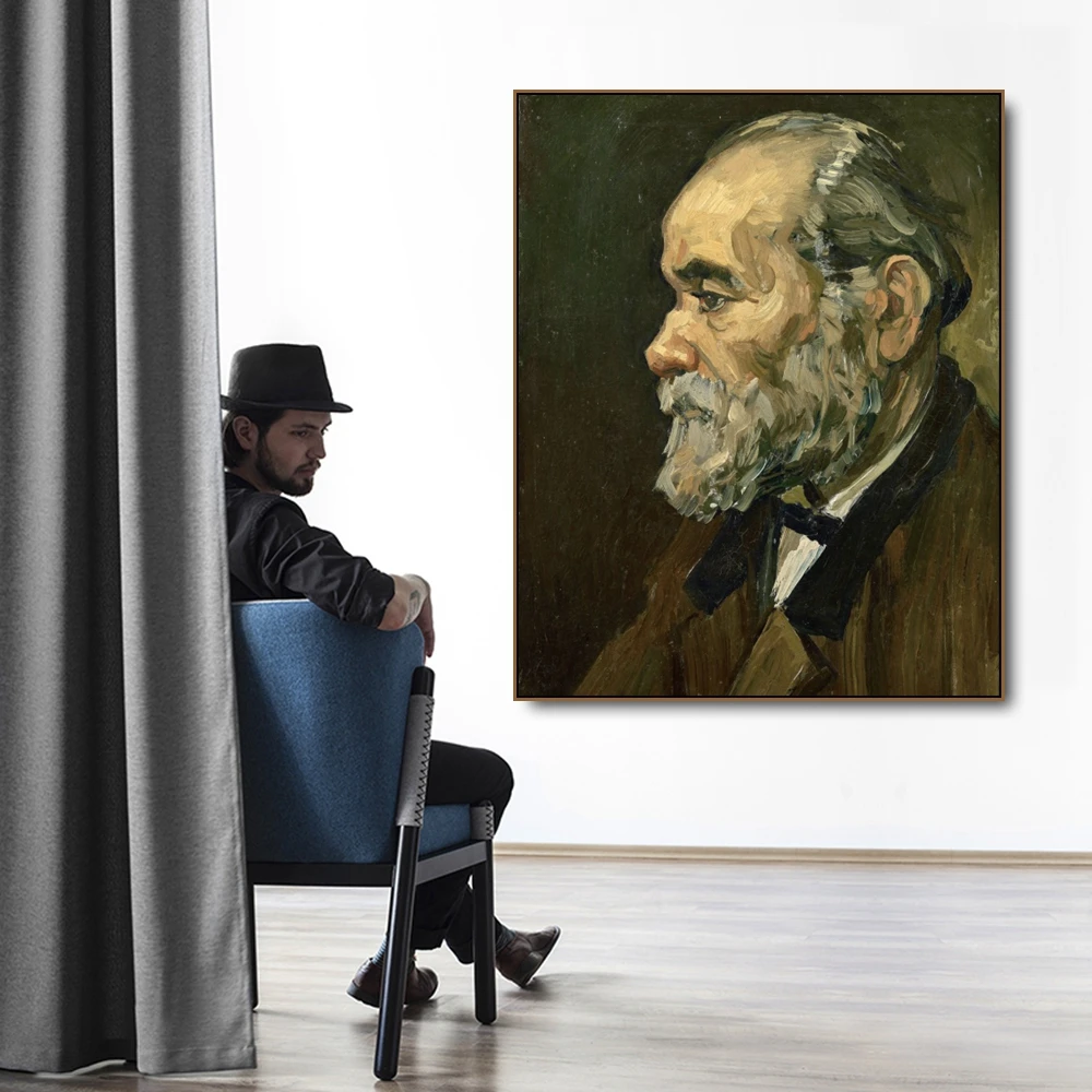 

Portrait of man by Vincent Von Gogh Poster Print Canvas Painting Calligraphy Home Decor Wall Art Picture for Living Room Bedroom
