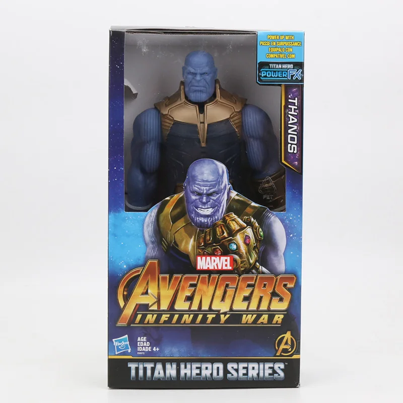 Мстители эндгейм фигурка игрушка Супер Герои Капитан Америка Железный человек Человек-паук Халк Тор Росомаха танос ПВХ фигурка игрушка 30 см - Цвет: Thanos box