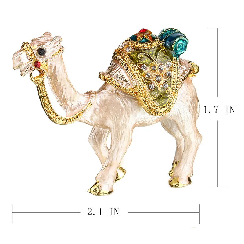 2 inch Metal Camels Trinket Box Ring with Crystal Wedding Storage Holder Earring Jewelry Box Souvenirs Bithday Gril Gift Crafts (2)