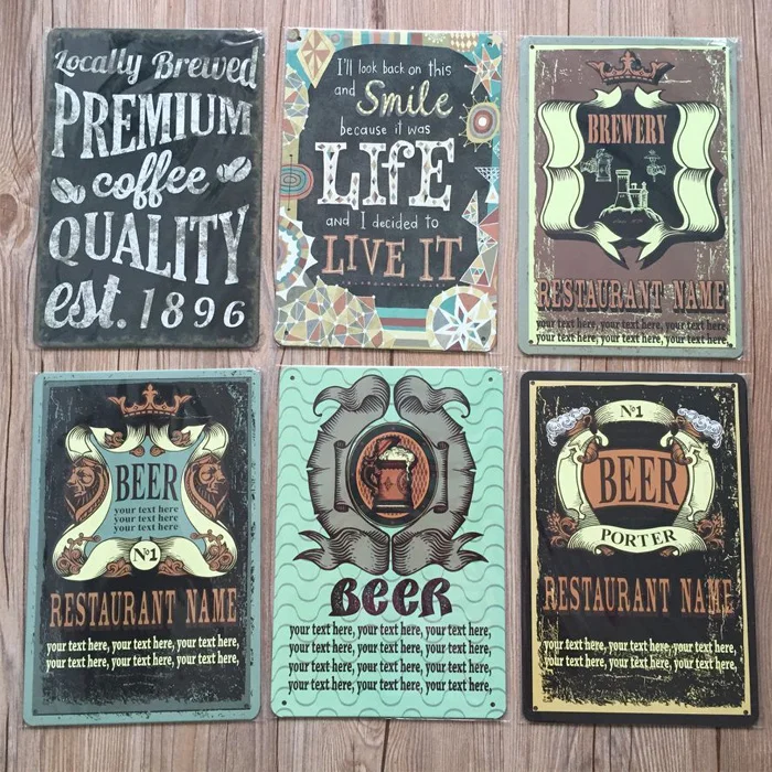 30X20 CM Vintage BEER Metal Tin Signs Decorative Beer Plates Retro ART