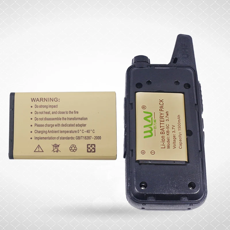 KB-5C Аккумулятор для WLN KD-C1 KD-C2 мини-рация UHF двухстороннее радио Совместимо с X6 RT22 батарея 3,7 в 1500 мАч