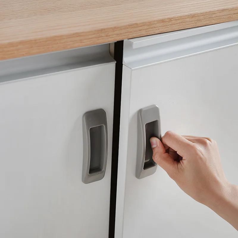 

2pcs/set Window Handle Safety Cover Guard Protector Drawer Wardrobe Rectangular Adhesive Door Handle Home Door