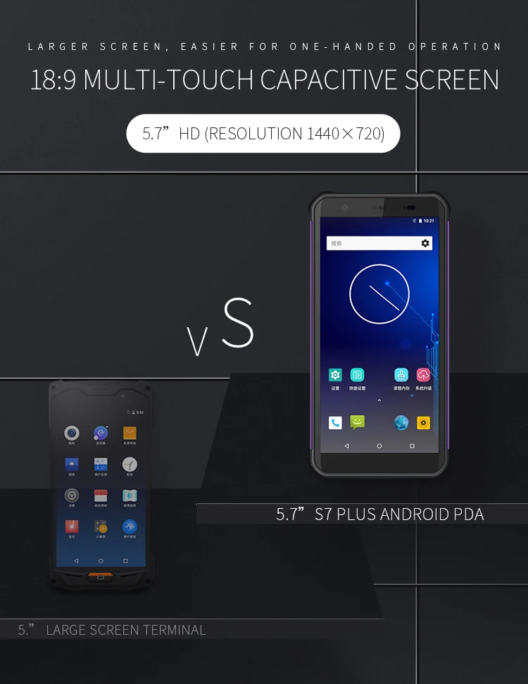S7 Plus ram 2G Android 8,1 промышленный Прочный ручной сборщик данных мобильный NFC терминал 1D 2D считыватель штрих-кодов qr-кодов PDA устройство