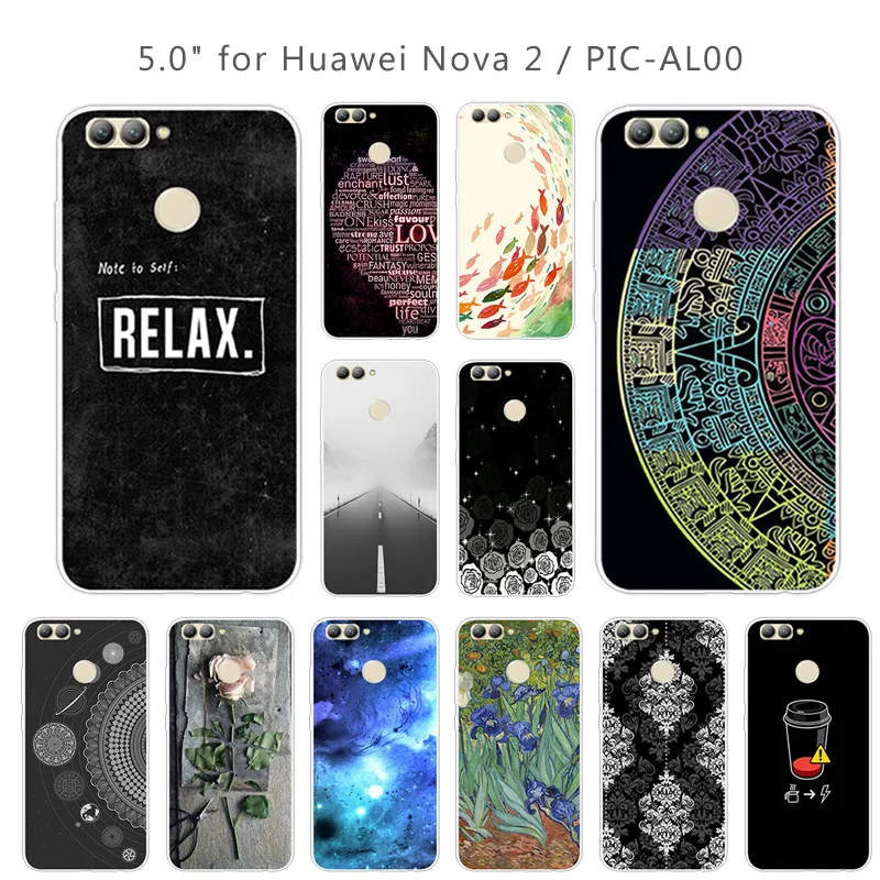 For Coque Huawei Nova 2 Phone Case Ultra-thin Soft Silicone TPU 5.0 inch Protective Marbles Cover |