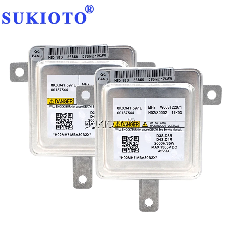 SUKIOTO New D3S D4S Car Headlight HID Xenon Ballast Unit OEM 8K0941597E W003T22071 35W Original Ballast Module D3R D4R HID BULB (2)