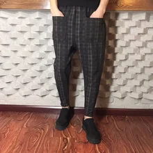 M~ 3XL! Новинка года; мужская одежда; зимние плотные шерстяные камуфляжные брюки; брюки-шаровары с эластичной резинкой на талии; повседневные брюки; костюмы певицы