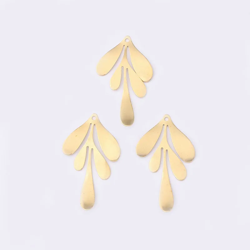 20шт сырой латунный цветок очаровательная подвеска в форме листа для DIY ювелирных изделий ожерелье изготовление поиск