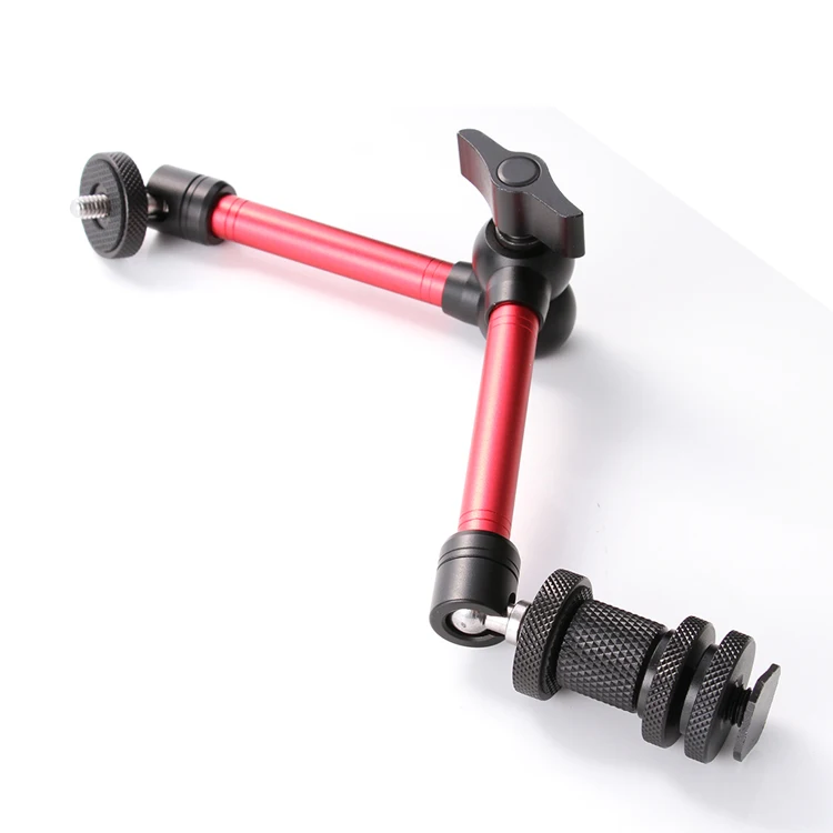 

11" 16-27.5cm magic arm ,7" 13-20.5cm video stand kit ,camera flash light stand tripod red metal bracket for photography studio