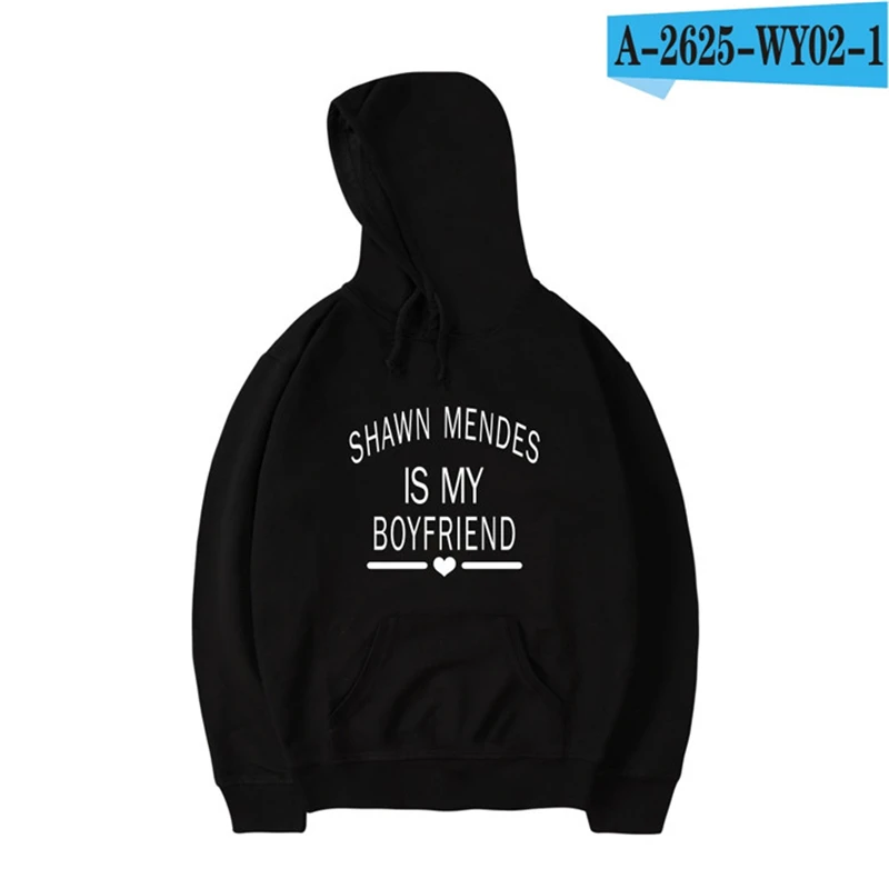 Shawn Mendes Sweatshirt Black Tracksuit Pullover Harajuku Clothing Cotton Hoodies Women Hip Hop Clothes Kpop Clothing Female