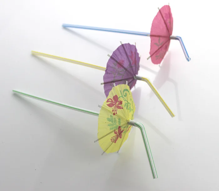 Hot Sale 50pcs/lot Creative Funny Paper Umbrella Drinking Straws For