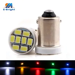 50 шт./лот 12 V BA9S 1206 8 SMD светодиодные лампы внутреннего освещения свет Габаритные и поворотные индикатор сигнала обратного дальнего света для