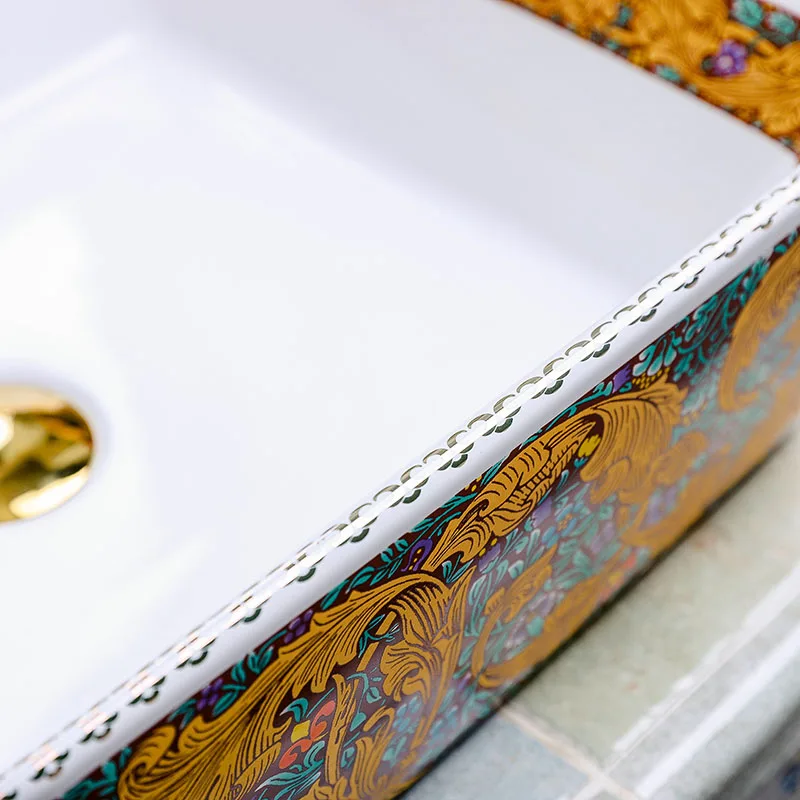 Современный стиль фарфор умывальник красочный керамический раковина для ванной комнаты