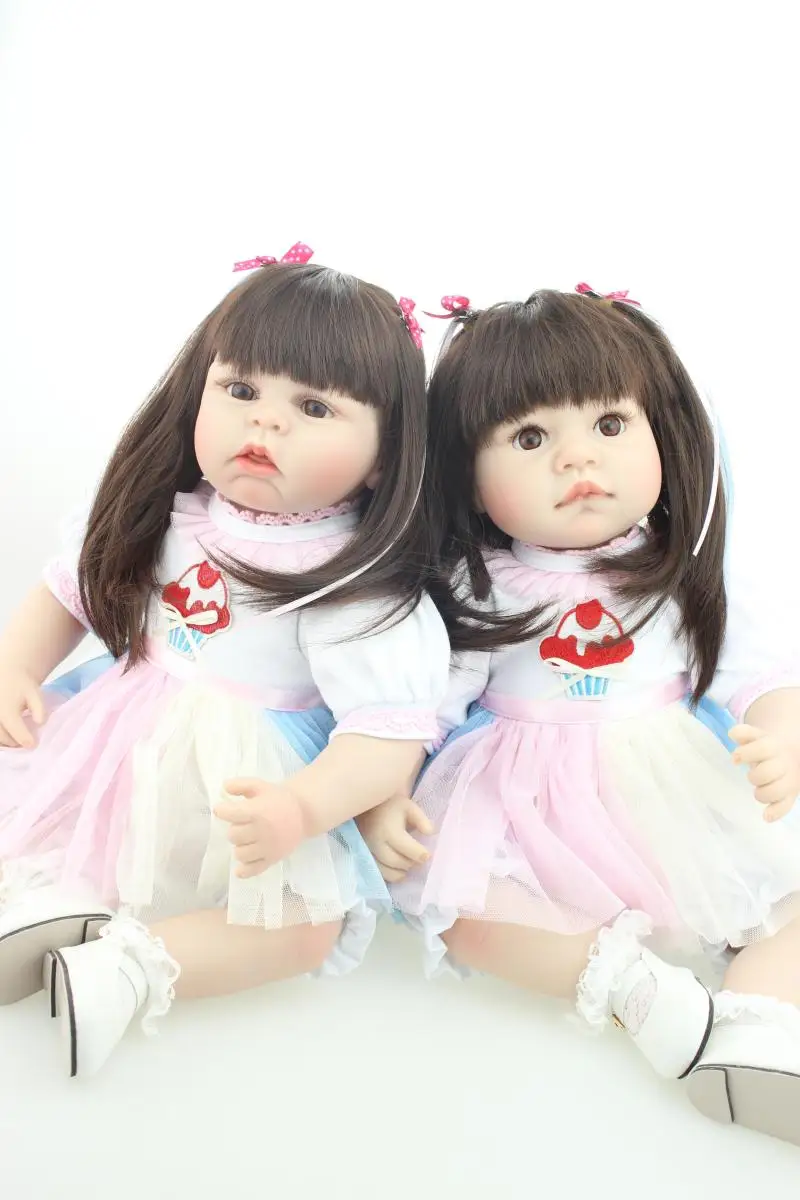 

NPK New cute twins girl long hair princess dolls simulation cute doll European and American popular hot sale