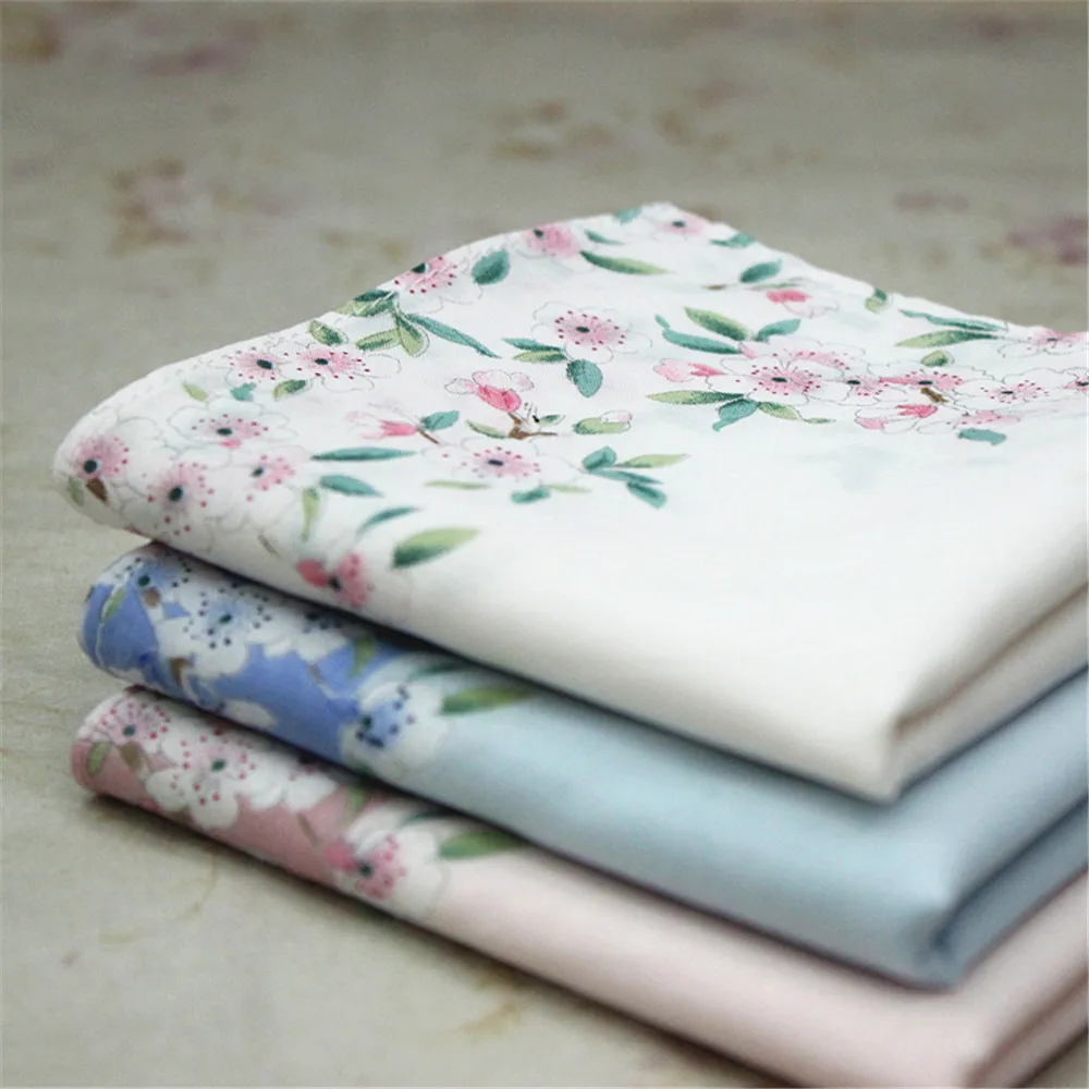 HMS 1pc 43x43cm Women Lady Girl Cotton Square Handkerchief Sweat Towel Printed Flower FM01