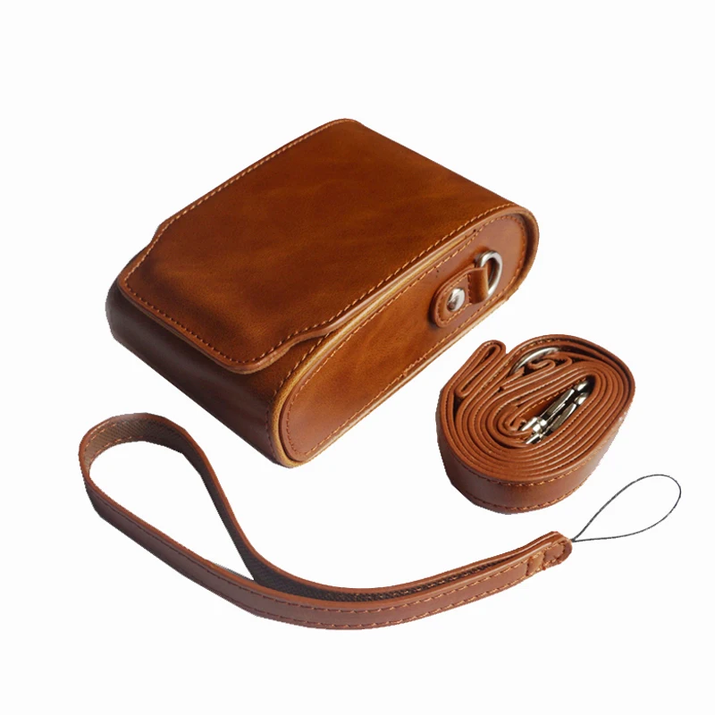 Custodia Per Fotocamera In Pelle Pu Per Borsa Protettiva Rigida Fuji Xq1 Xq2 Xf1 Per Panasonic Lf1 Con Tracolla E Cinturino Da Polso