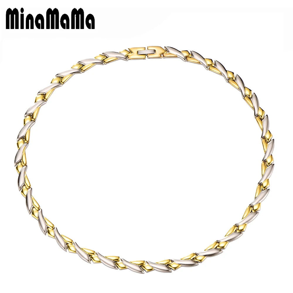 Dubai Gold Silver Color Stainless Steel Chains Necklaces For Women Men